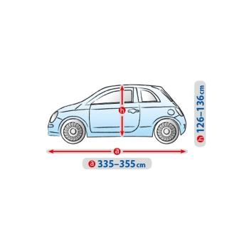 Wodoodporny nieprzemakalny pokrowiec plandeka na samochód S3 (hatchback) 335-355 cm